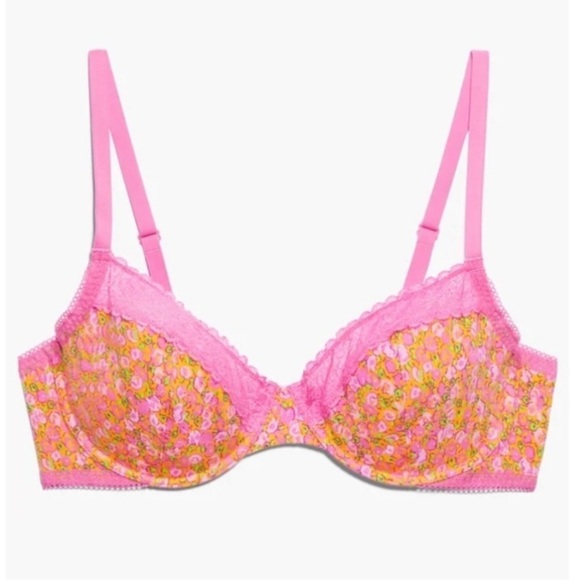 Savage X Fenty Cotton Essentials Lace Trim Unlined Bra 32DD - Picture 1 of 8